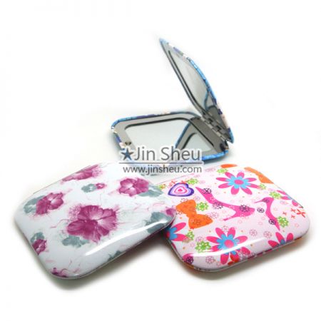 Foldable Double Sided Compact Mirror - Cute Foldable Square Double Sided Compact Mirror