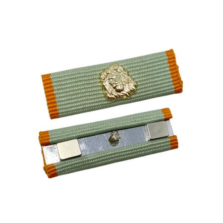 military service ribbon bar with a metal piece