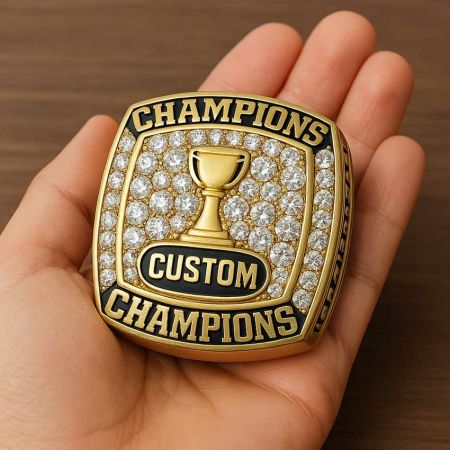 Sottopentola personalizzati a forma di anello - Sottopentola a forma di anello in lega di zinco sovradimensionato con design di gemme 3D