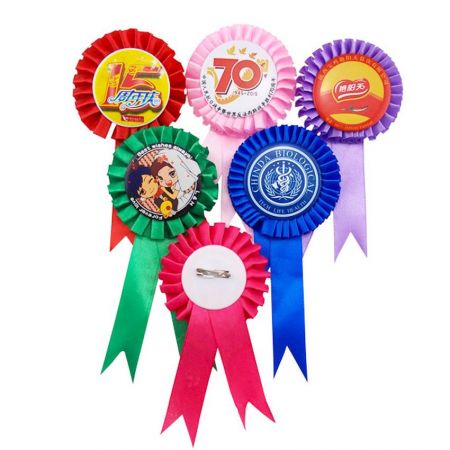 Rubans et rosettes - Badges de récompense personnalisées avec logo en forme de rosette
