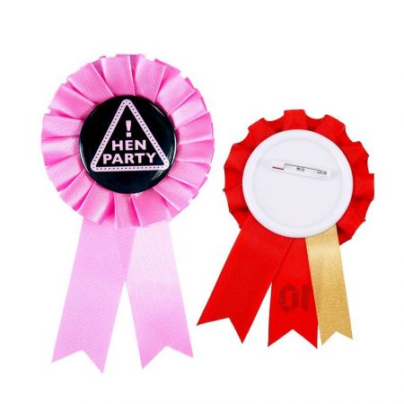 custom printed rosette ribbon badges