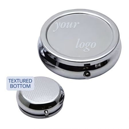 in stock round metal pill case