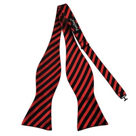 ربطة عنق ذات نقشة خطوط حمراء وسوداء