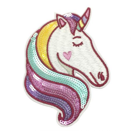 유니콘 시퀀스 자수 패치