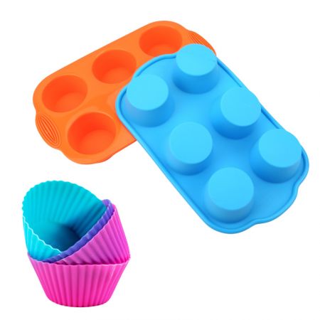 Moldes de Hornear de Silicona - forros de silicona para cupcakes y moldes de silicona para muffins