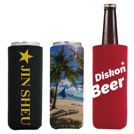 Koozies lon mỏng tùy chỉnh - Koozies cho lon mỏng cá nhân hóa phù hợp với cả lon mỏng và chai bia thủy tinh cao.