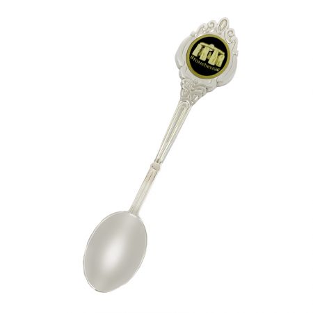 Commemorative Spoons - Zinc alloy spoon with custom printed epoxy sticker