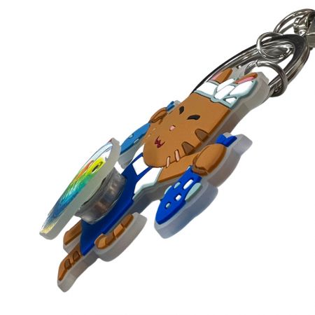 benutzerdefinierter Gummi-Schlüsselring im Katzendesign