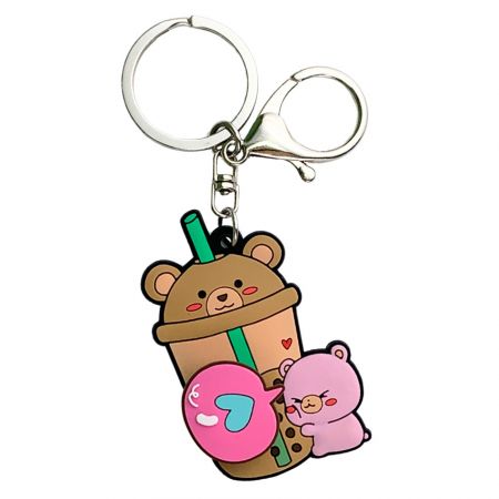 Boba-Tee-Bär Gummi-Schlüsselring