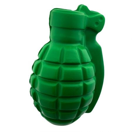 backside view of a grenade anti stress toy