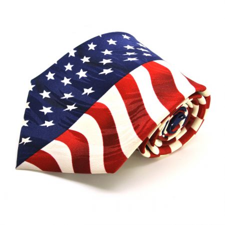 American flag printing necktie