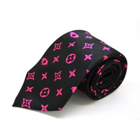 LV pattern printing necktie