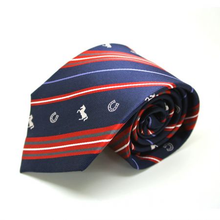 Suit Tie with Woven Logos - Custom Woven Logos on Necktie