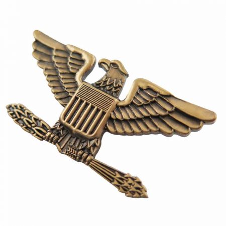 Custom Made Die Struck Brass Pin Badges - Antique Eagle Pin Badges
