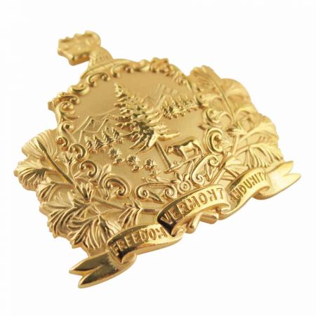 Gold Plated Die Struck Brass Lapel Pin - gold plated lapel pins