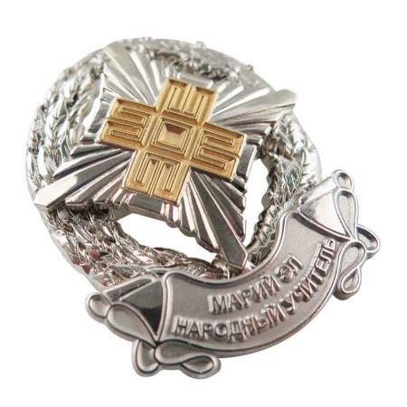 Custom Made Two-Tone Finished Badges - Russian Pins