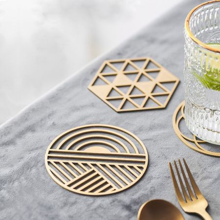 wood laser cut coasters