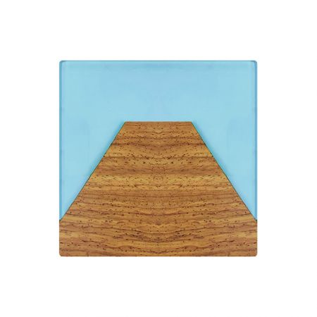 天然木と樹脂のコースター