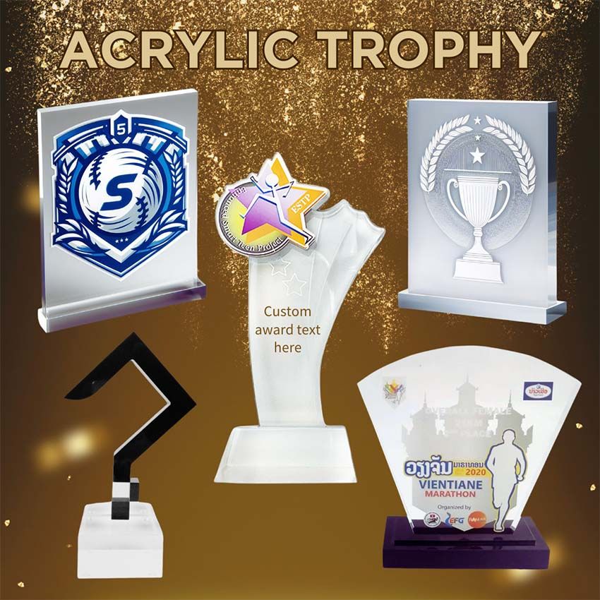 custom acrylic trophy personalized shapes and sizes