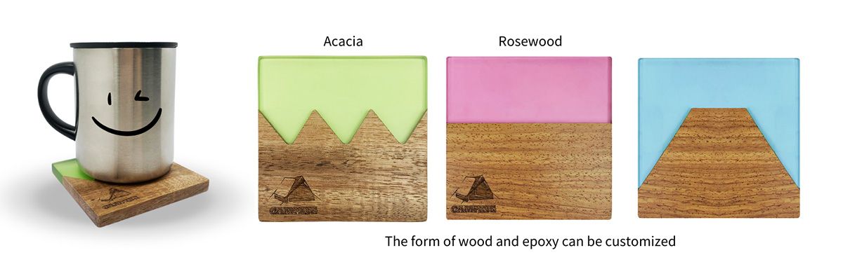 Natural Wood & Resin Coasters