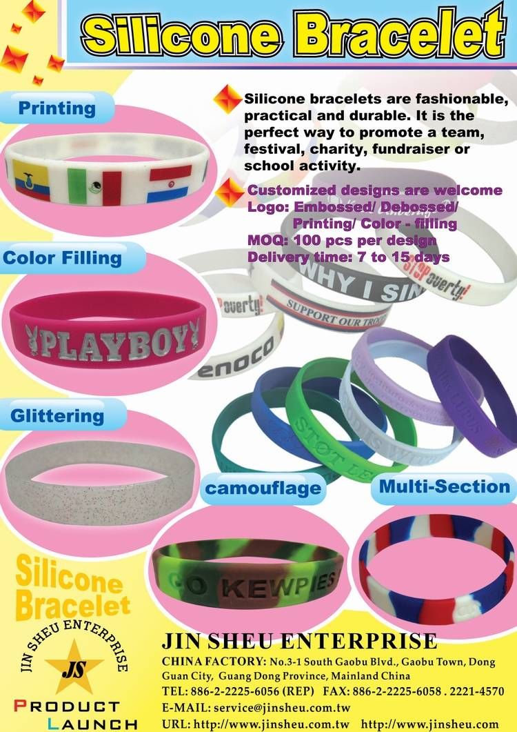 Aangepaste siliconen armbanden