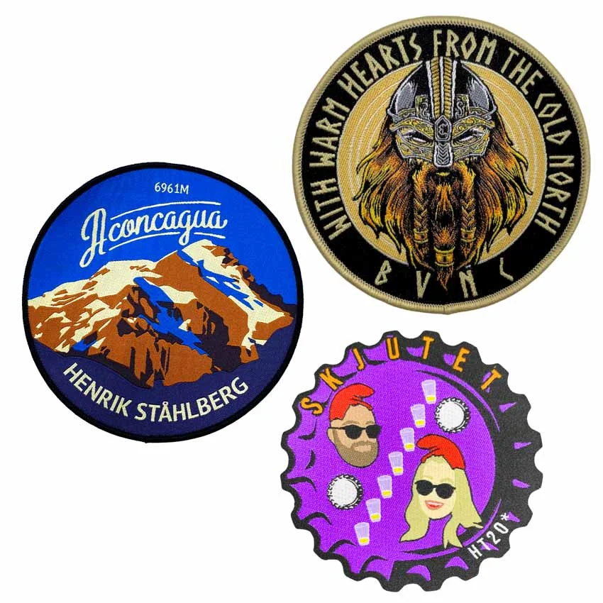 personlige vævede mærker