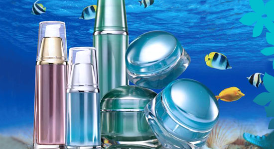 garrafas cosméticas de água-viva