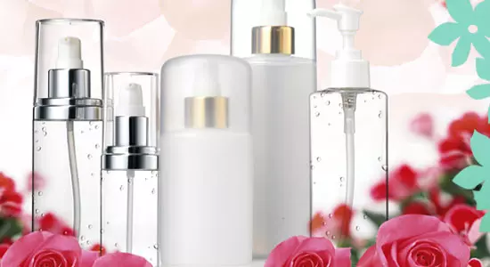 flaconi per cosmetici serie Rose Garden