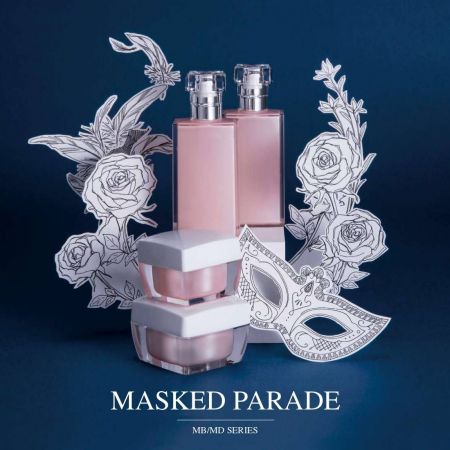 Masked Parade (vierkante acrylcosmetica- en huidverzorgingsverpakking)