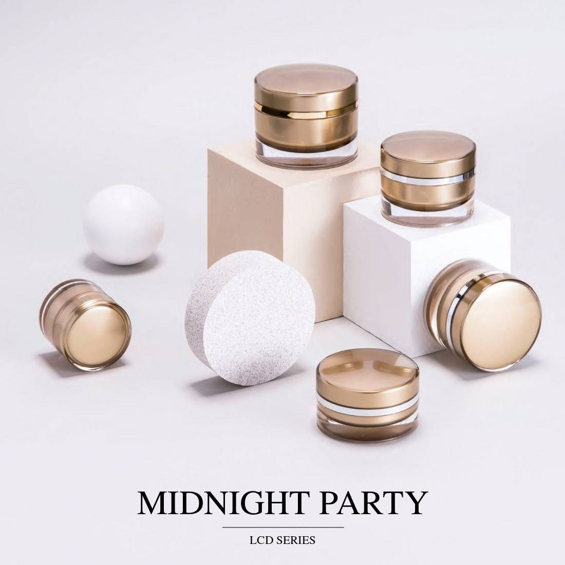 Midnight Party (บรรจุภัณฑ์เครื่องสำอางและผลิตภัณฑ์บำรุงผิวอะคริลิคสุดหรู) จอแอลซีดีซีรีส์