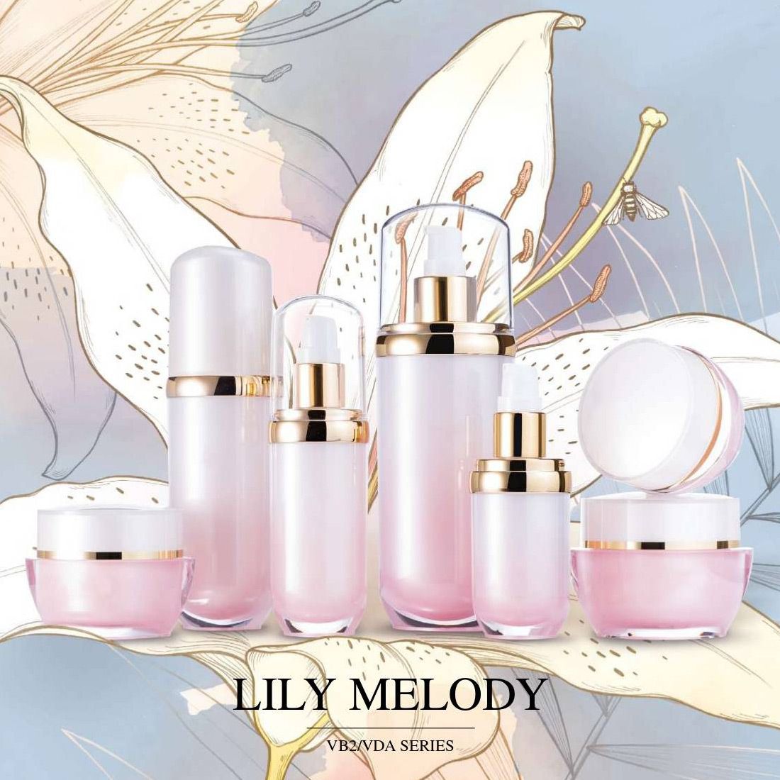 Lily Melody (акриловая роскошная упаковка для косметики и ухода за кожей) Серия VB2/VDA-D