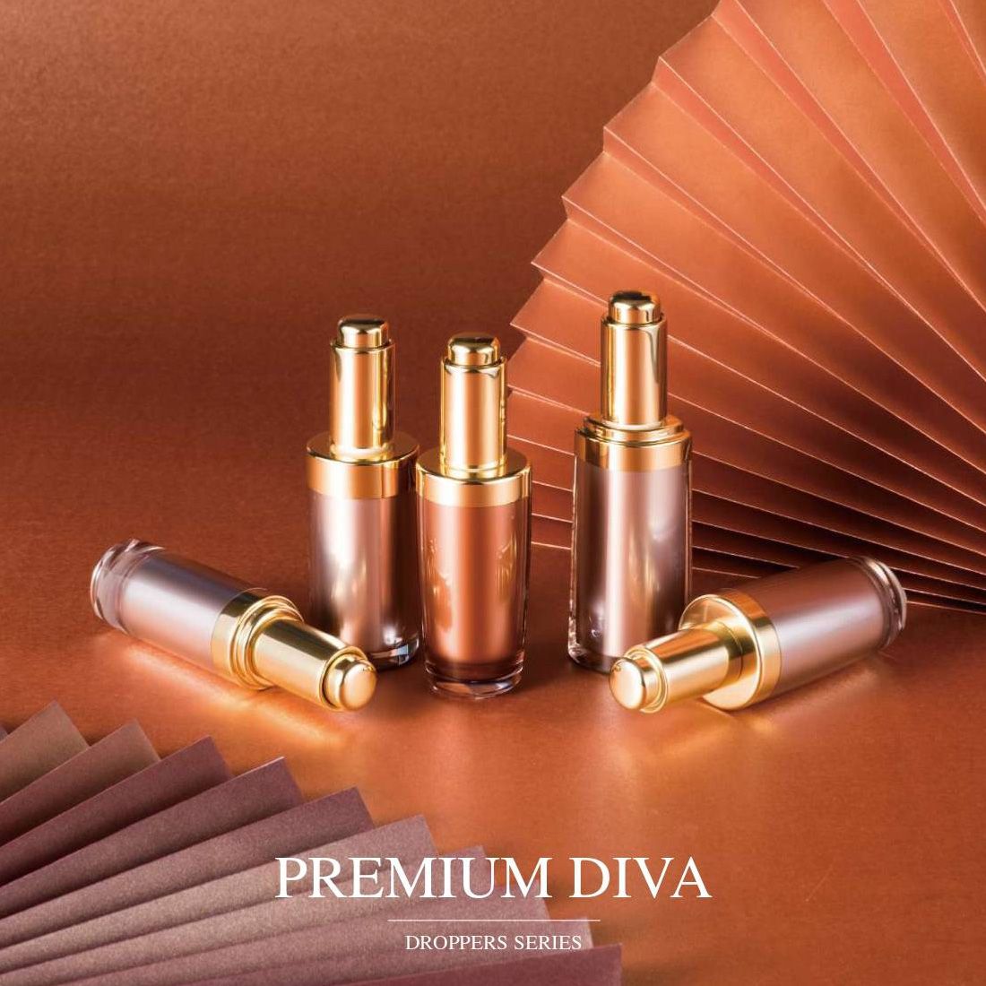 Premium Diva (Kemasan Kosmetik & Perawatan Kulit Penetes Kosmetik Akrilik Mewah) - Seri Dropper