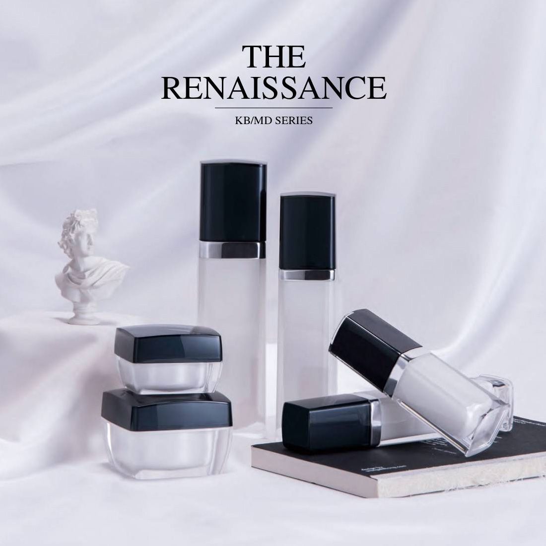 The Renaissance (embalagem quadrada de acrílico de luxo para cosméticos e cuidados com a pele) Série KB/MD