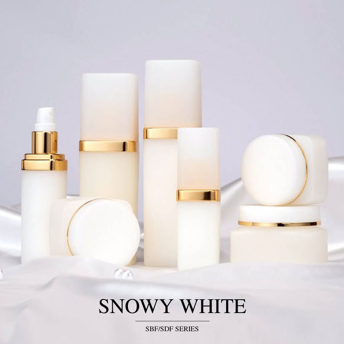 Snowy White (Kemasan Kosmetik & Perawatan Kulit Mewah Eco PP) Seri SBF / SDF