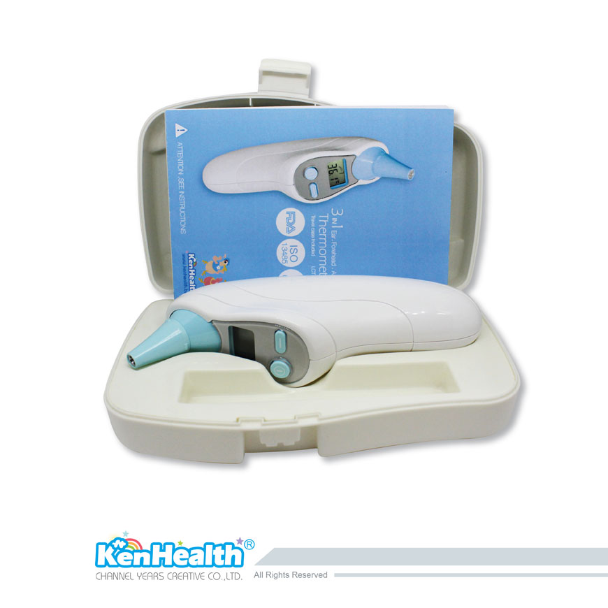 Electronic Thermometer Ear & Forehead & Amibient - Equipped with advanced infrared technology, accurate and rapid measurement of ear or body temperature.