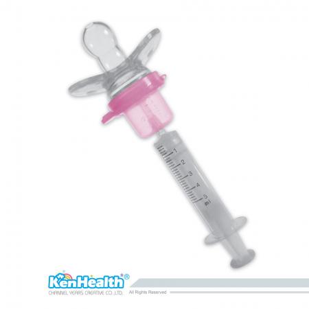 Şırıngalı Emzik Besleyici - İlaç dispenseri, emzik tasarımıyla bebeğin ağız yapısına uyum sağlayarak, kullanıcının bebeği kolaylıkla ilaçla beslemesine olanak sağlar.