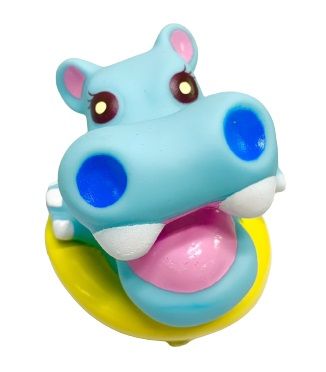 Bocinas de bicicleta-Hippo - Puede emitir un sonido con un ligero pellizco en el cuerno con forma de animal.