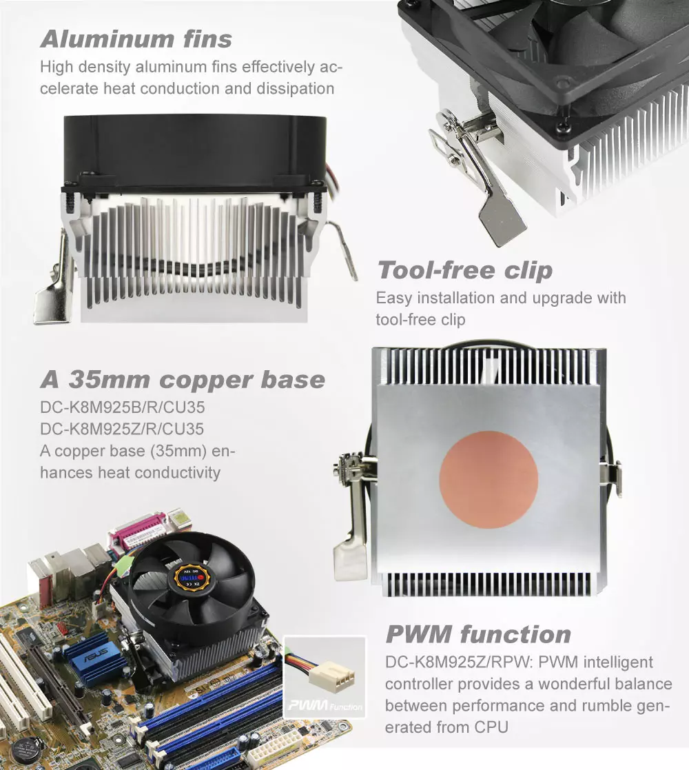 TITAN / CPU / CPU Koeling / CPU Koeler / CPU Bevroren / Koelventilator / CPU Ventilator / Stille Ventilator / Warmteafvoer / Koellichaam / Warmteoverdracht / Warmteafvoer / Koelvinnen / Aluminium Koelvinnen / Aluminium Vinnen / Computerkoeling