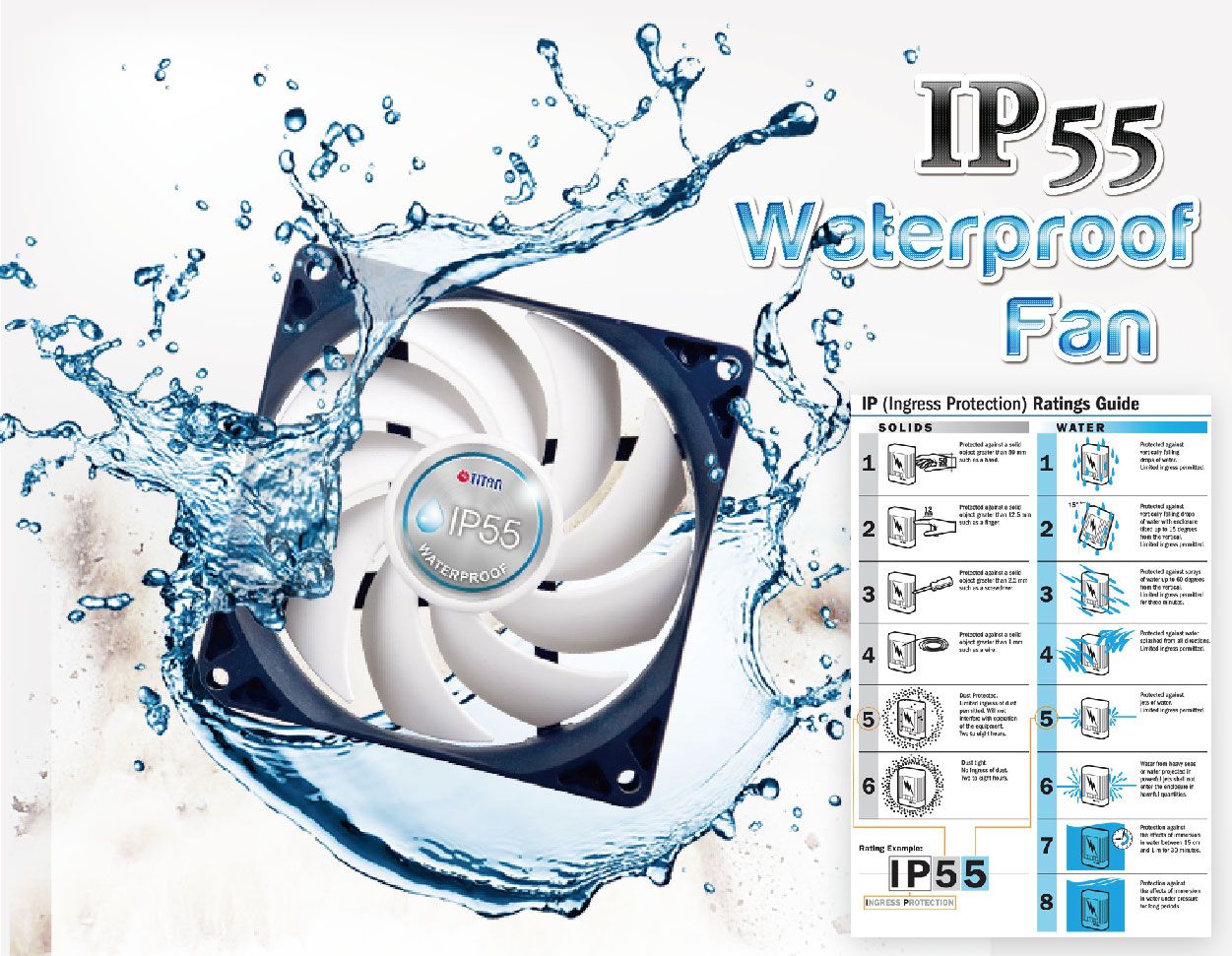 مروحة مقاومة للماء بتصنيف IP55 هي الميزة الحاسمة لمروحة السيارة الترفيهية