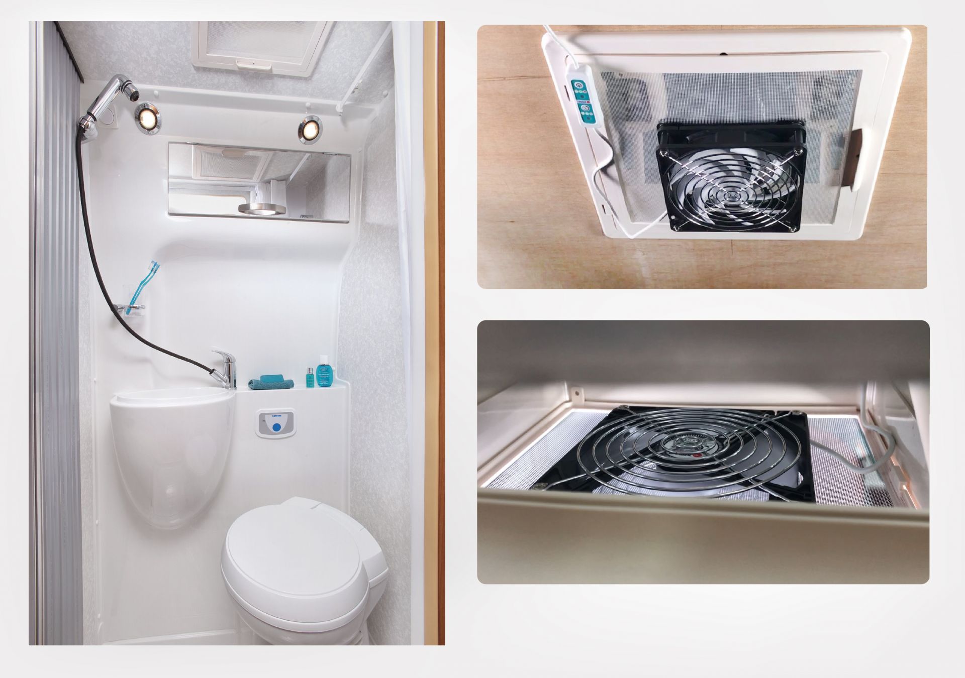 Karavan tuvaleti ve banyo çatı penceresi için harika.