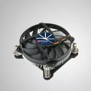Intel LGA 1155/1156/1200- Diseño de perfil bajo para CPU con aletas de enfriamiento de aluminio/ TDP 75W - Equipado con aletas de enfriamiento de aluminio radiales y ventilador silencioso, este enfriador de CPU puede centralizar el flujo de aire y mejorar eficazmente la disipación térmica.