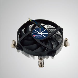 Intel LGA 1155/1156/1200- Diseño de refrigeración de CPU de perfil bajo con aletas de aluminio de refrigeración/ TDP 65W - Equipado con aletas de enfriamiento de aluminio radiales y ventilador silencioso, este enfriador de CPU puede centralizar el flujo de aire y mejorar eficazmente la disipación térmica.