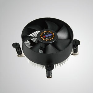 Intel LGA 1155/1156/1200 - Enfriador de CPU de diseño de perfil bajo con aletas de enfriamiento de aluminio / TDP 75W / Clip de empuje - Equipado con aletas de enfriamiento de aluminio radiales y ventilador silencioso, este enfriador de CPU puede centralizar el flujo de aire y mejorar eficazmente la disipación térmica.