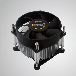 Refrigerador de aire para CPU Intel LGA 1155/1156/1200 con aletas de enfriamiento de aluminio / TDP 65 ~ 73W - Equipado con aletas de enfriamiento de aluminio radial y un ventilador silencioso, este enfriador de CPU puede centralizar el flujo de aire y mejorar eficazmente la disipación térmica