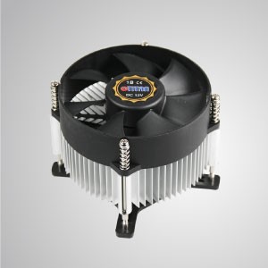 Refroidisseur d'air pour CPU Intel LGA 775 avec ventilateur de 95 mm et ailettes de refroidissement en aluminium / TDP 65~75W - Équipé d'ailettes de refroidissement en aluminium radiales et d'un ventilateur silencieux géant de 95 mm, ce refroidisseur de CPU est capable d'accélérer le transfert de chaleur