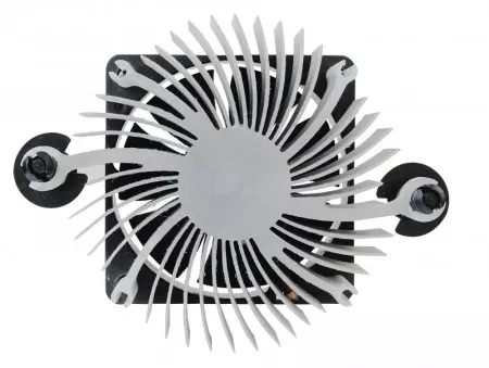 Radial cooling fins design for centralizing airflow and circulation to enhance thermal sink
