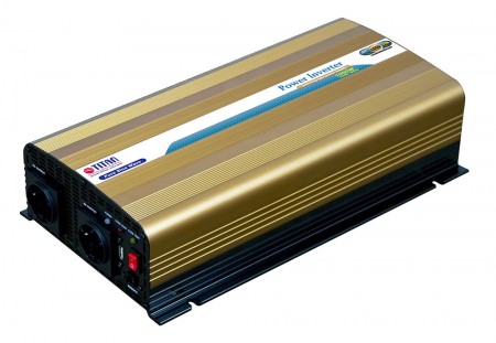 TITAN 1000 واط 12 فولت / 24 فولت تيار مستمر موجة جيبية نقية محول طاقة مع منفذ USB وجهاز التحكم عن بعد