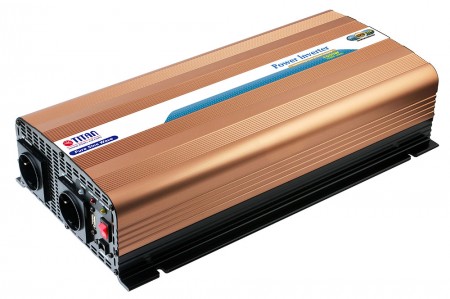 TITAN 1500 واط 12 فولت محول تيار متردد نقي مع مفتاح نقل AC فوري.