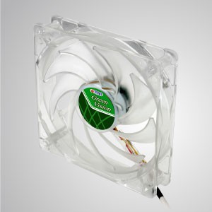 Ventilador de refrigeración verde transparente silencioso kukri de 120 mm y 9 aspas de 12V DC