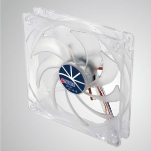 12V DC 直流 Kukri 靜音系列-140mm LED霓虹透明散熱風扇/9葉風扇